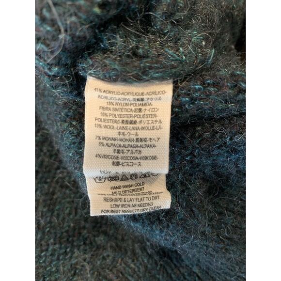 Free People Karina Green Faux Wrap Sweater Pullover Size Small Heathered - Picture 9 of 10